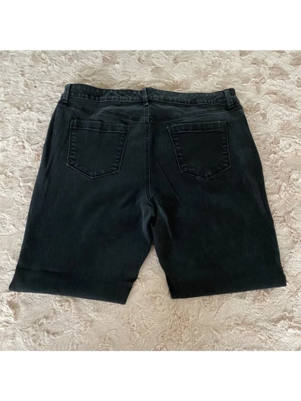 Bandolino Amy Jeans Womens 18 Black Denim Straight Slimming Stretch Mid Rise